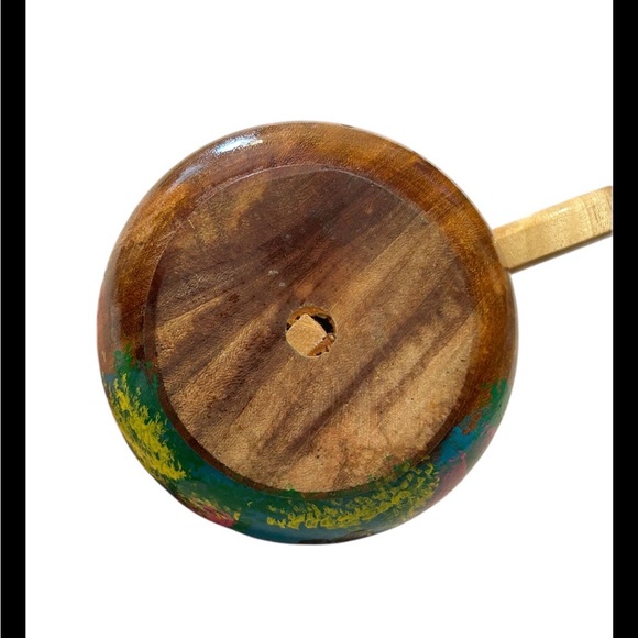 Handmade Hand Painted El Salvador Torogoz National Bird Wooden Mug Signed - Picture 6 of 6